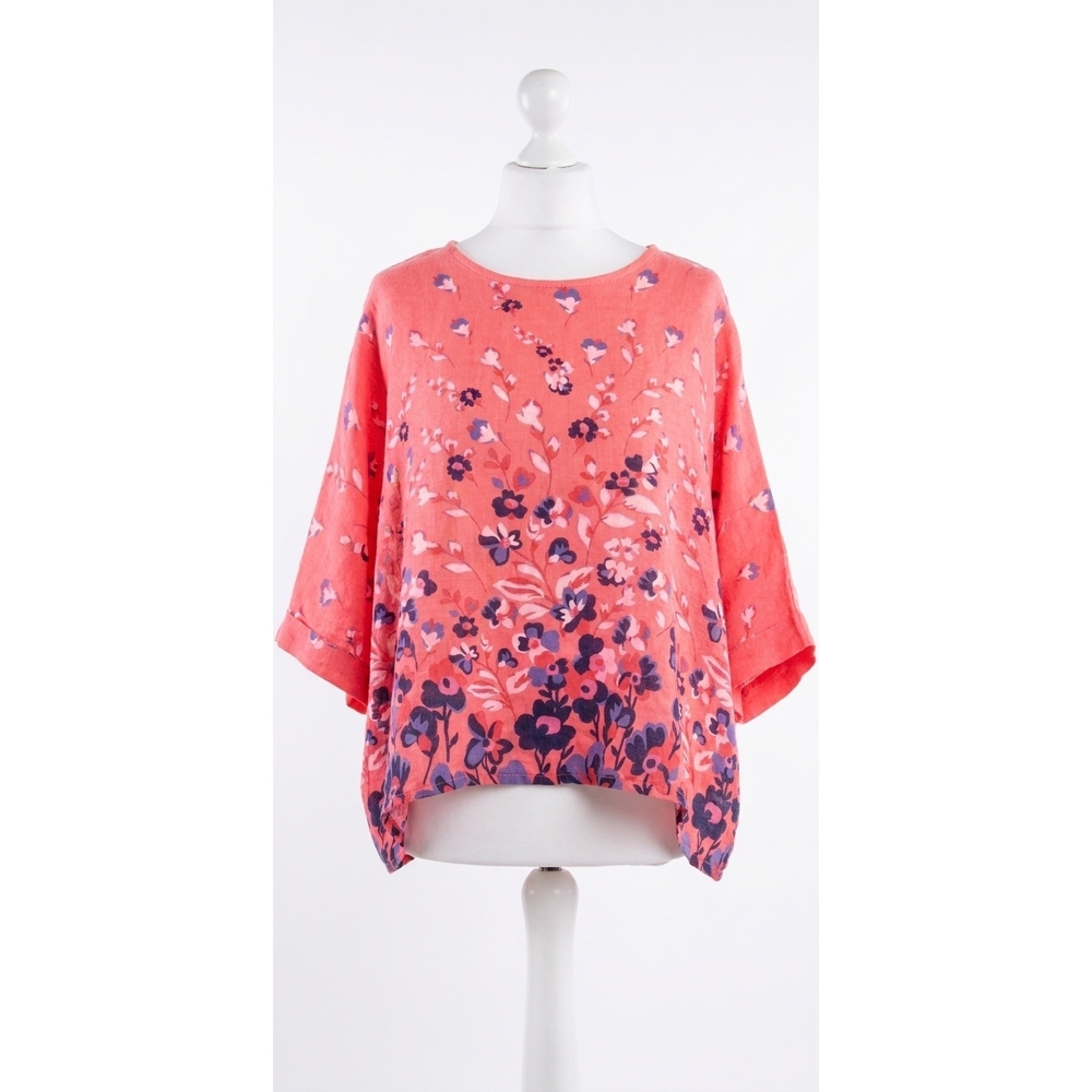 NEW GIGI MODA lucy floral blouse in coral